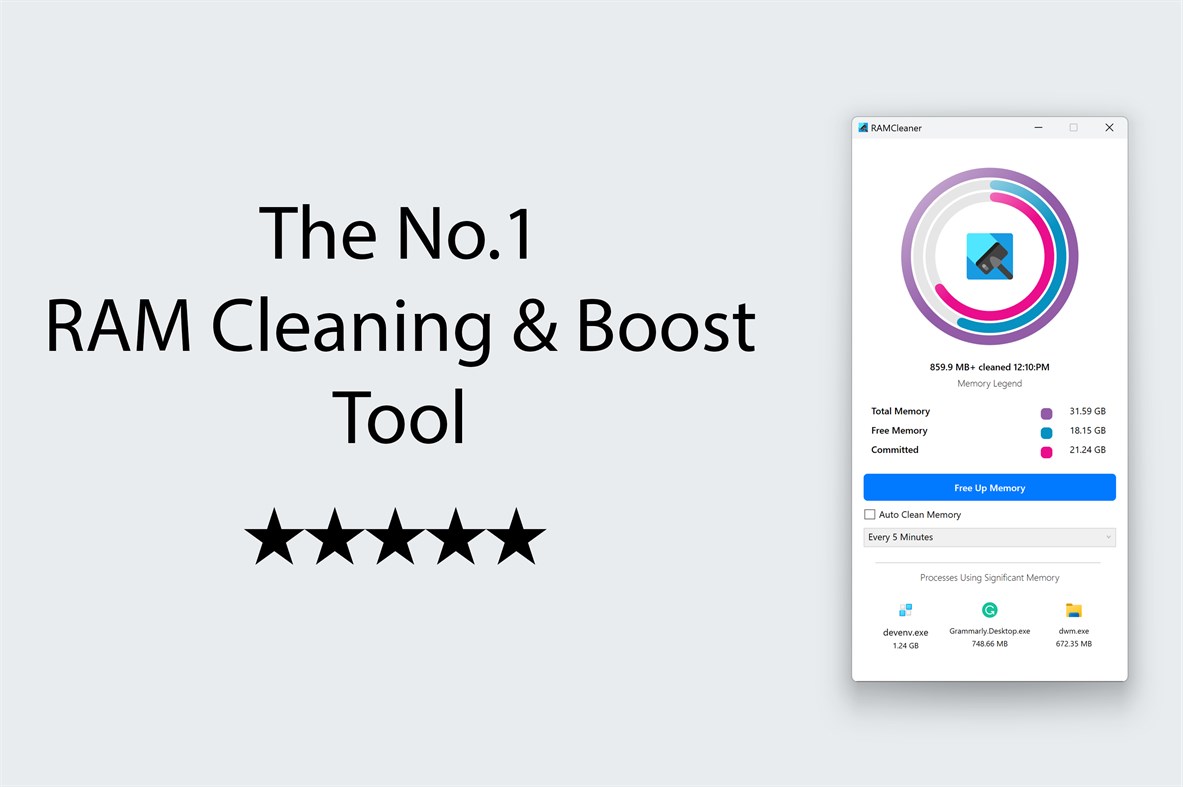 #1. Ram Cleaner - Boost Your Memory (Windows) Podle: EvlarSoft LLC
