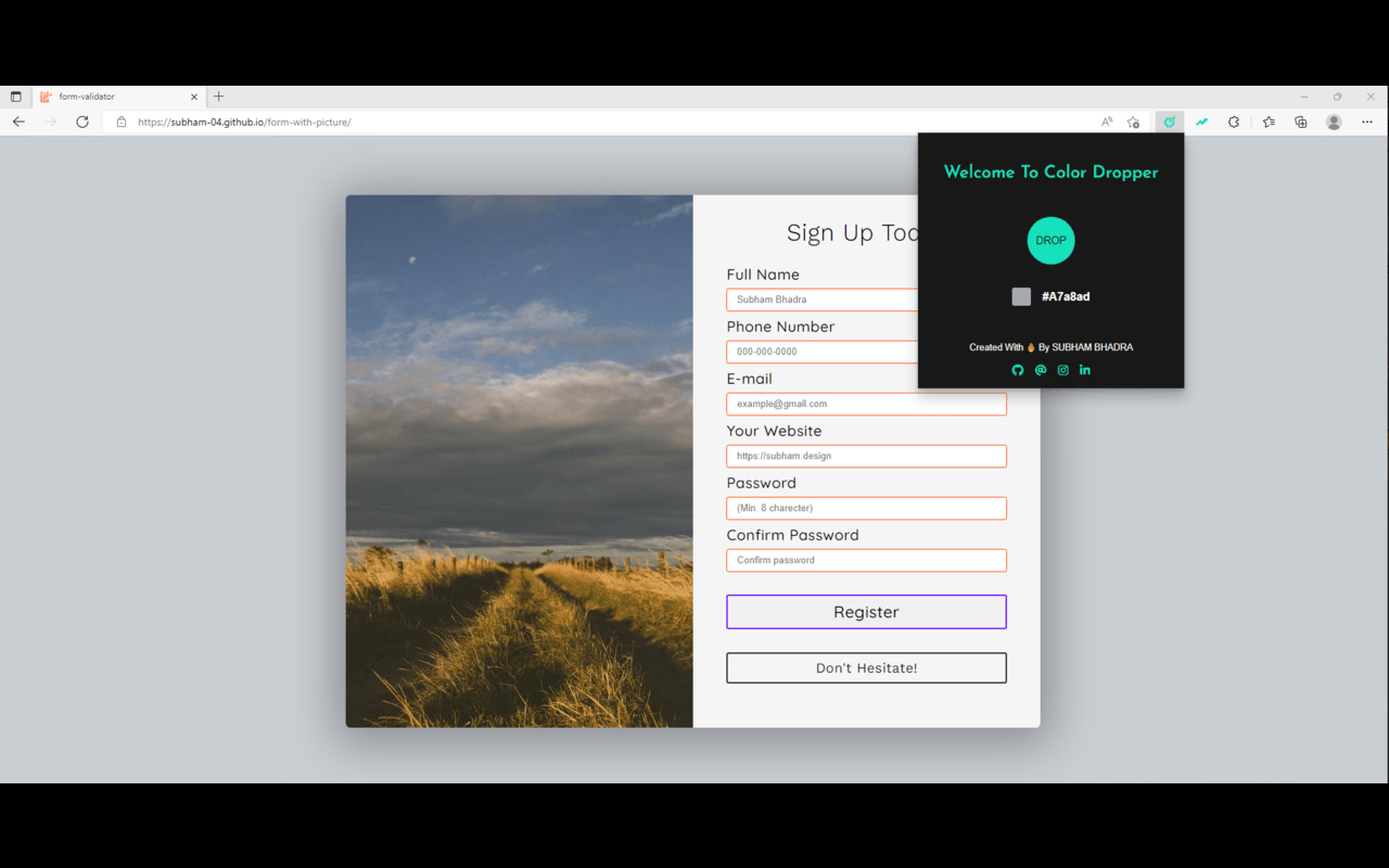 Color Dropper Edge addon
