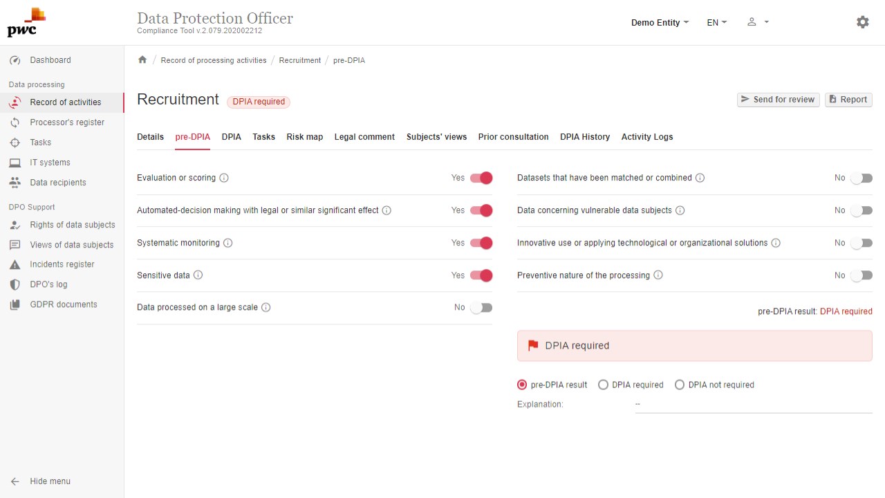 Snapshot 5 of Data Protection Officer Compliance Tool ( GDPR )