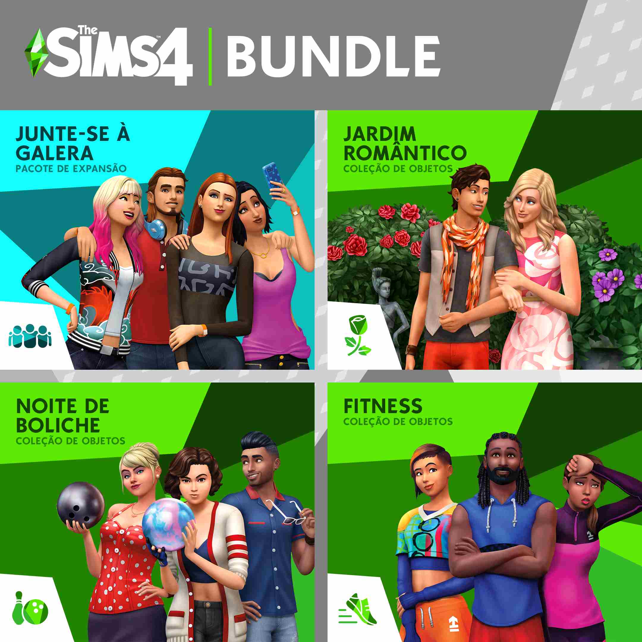 The Sims™ 4 – Bundle de Volta às Aulas – Junte-se à Galera, Jardim Romântico Coleção de Objetos, Noite de Boliche Coleção de Objetos, Fitness Coleção de Objetos
