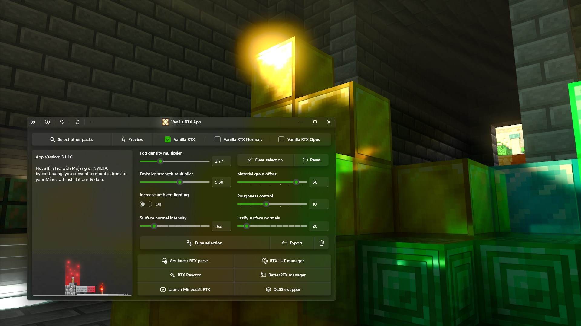 Vanilla RTX App screenshot