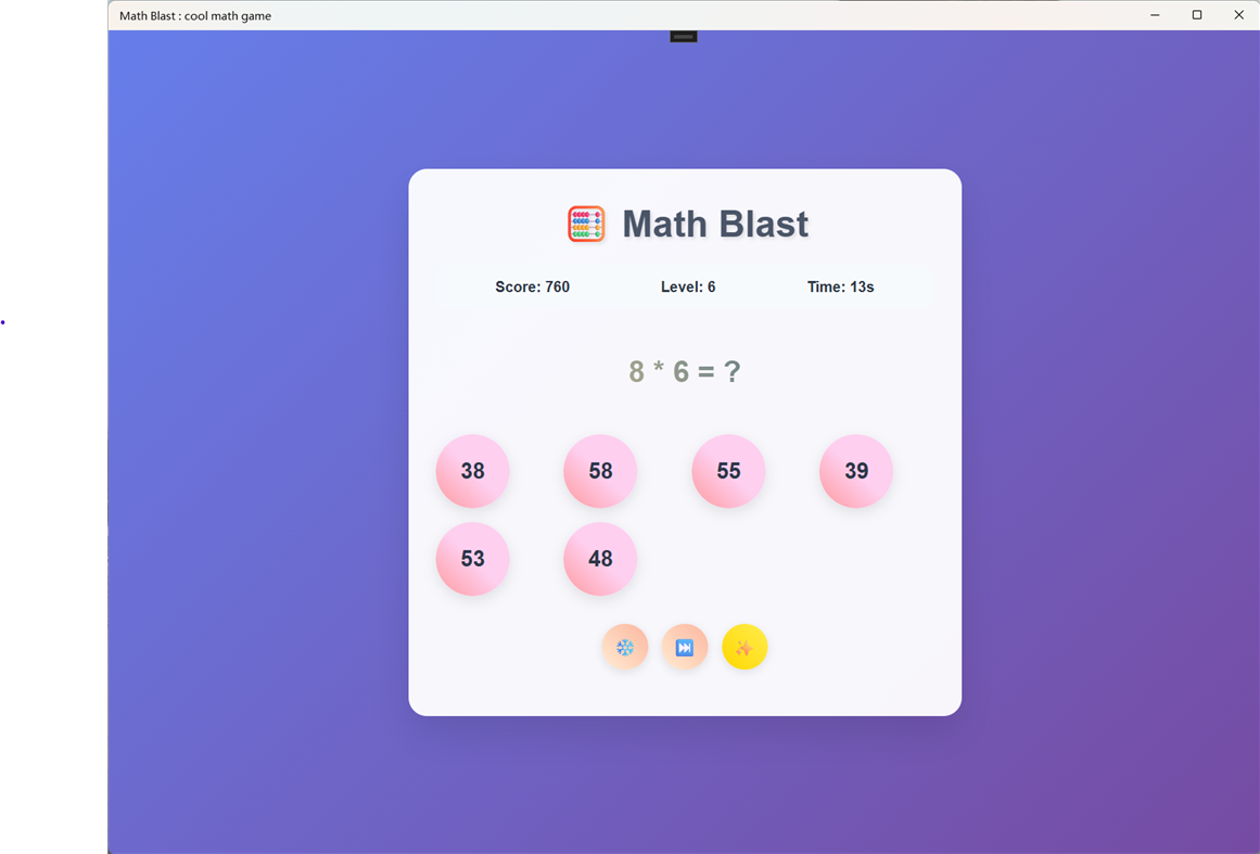 #4. Math Blast : cool math game (Windows) By: RollerNiGi