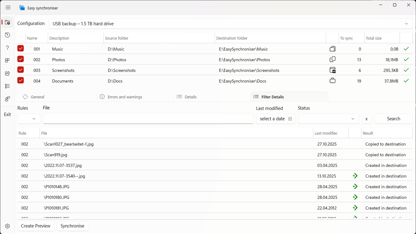 #3. Easy Synchroniser (Windows) 게시자: Piotr Brandt