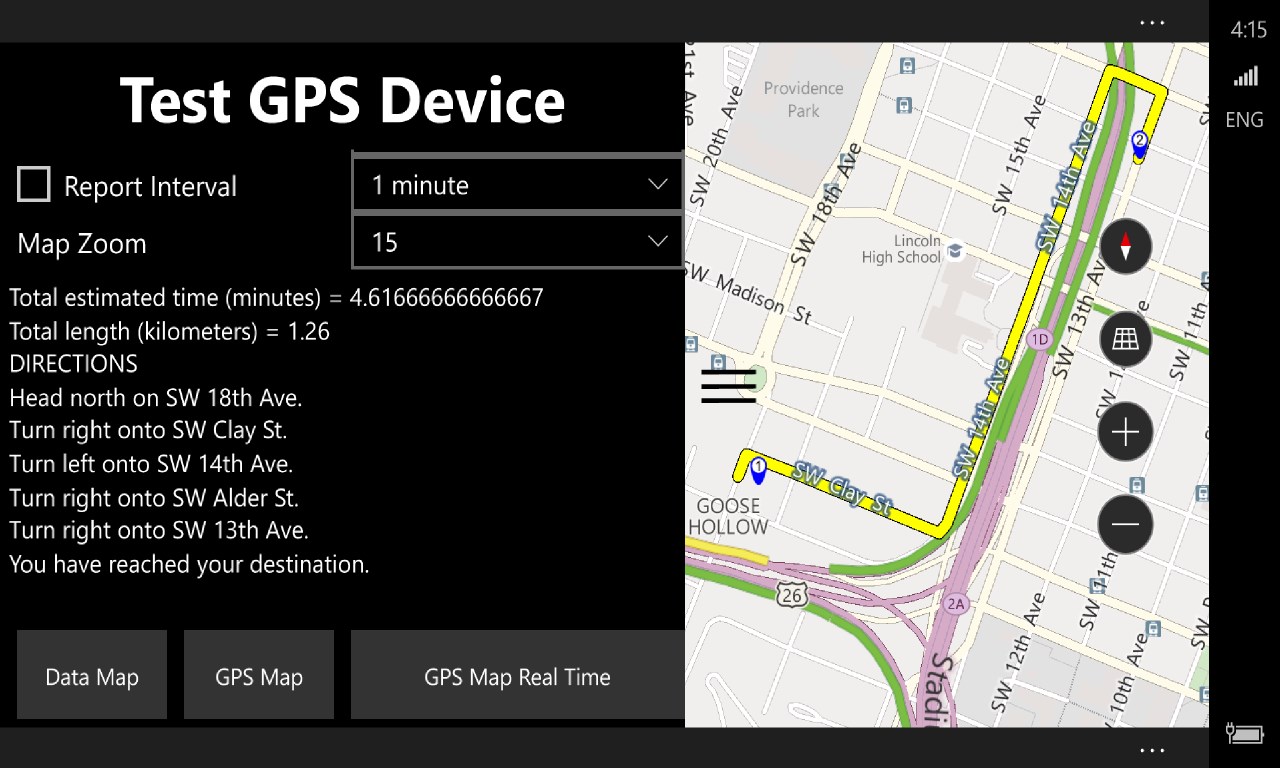 Test GPS Device for Windows 10