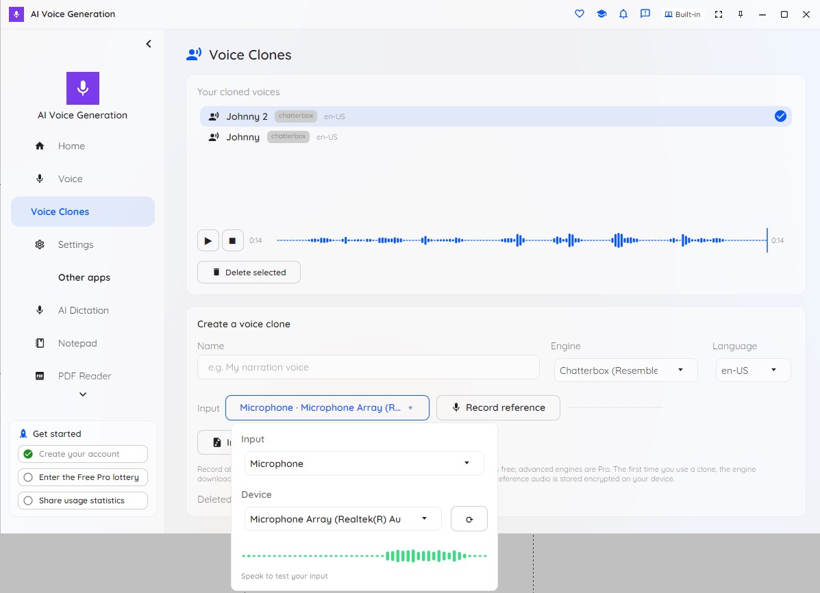AI Voice Generation screenshot
