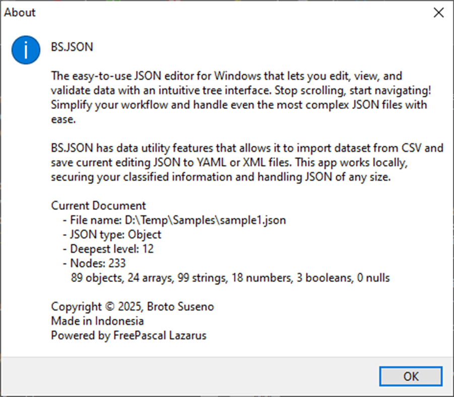 #6. BS.JSON (Windows) De: Broto Suseno