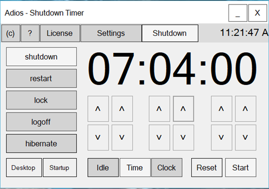 Adios - Shutdown Timer screenshot 1