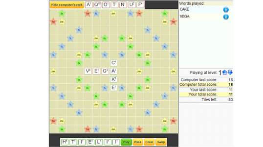 Robot Scrabble screenshot 1