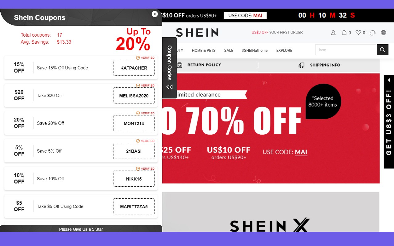 SHEIN Coupons & Deals