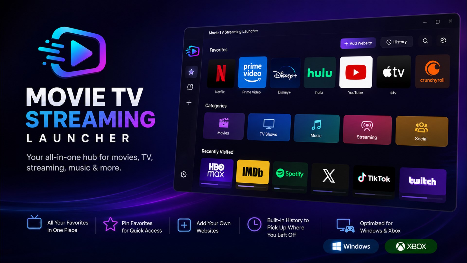 Movie TV Streaming Launcher screenshot