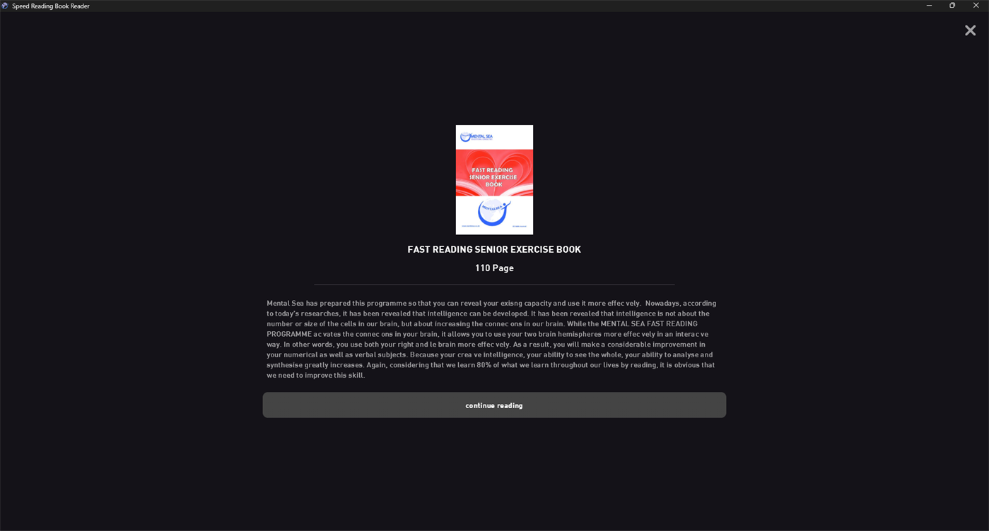 #3. Speed Reading Book Reader (Windows) By: Mental Sea Academy