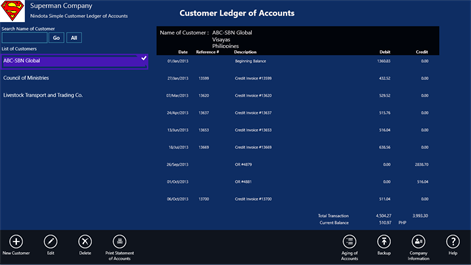Simple Customer Ledger of Accounts Screenshots 1