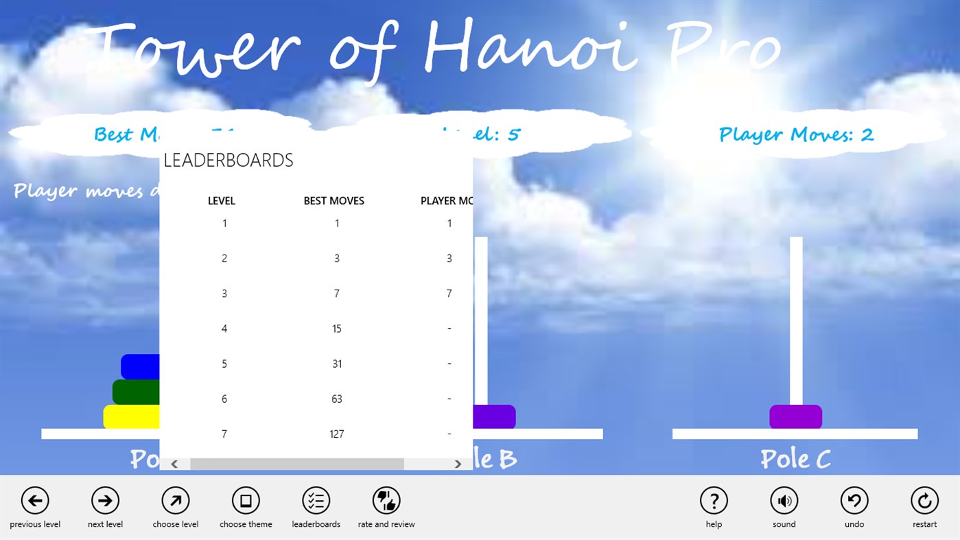 #5. Tower of Hanoi Pro (Windows) 来自: Yogaraj S