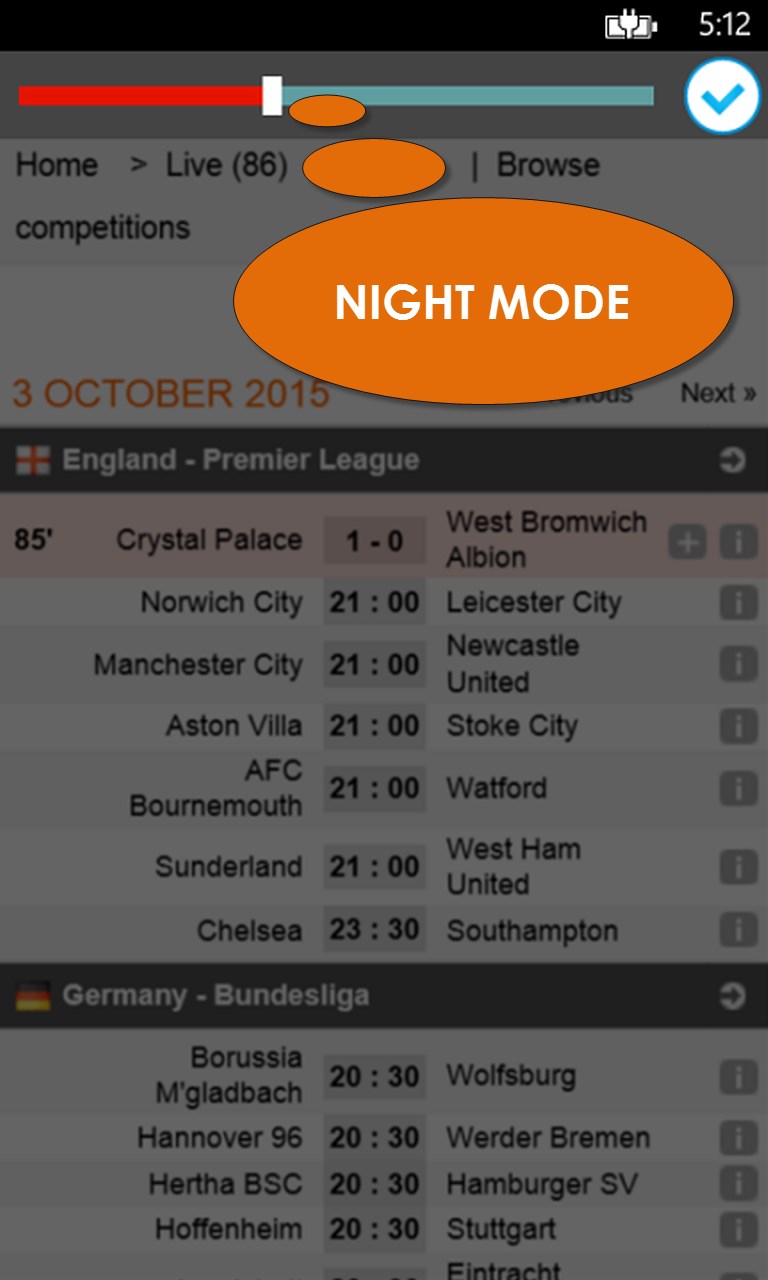Soccerway Live For Windows 10 Mobile