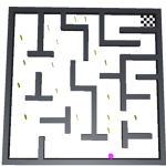 Purple Ball Walks the Maze