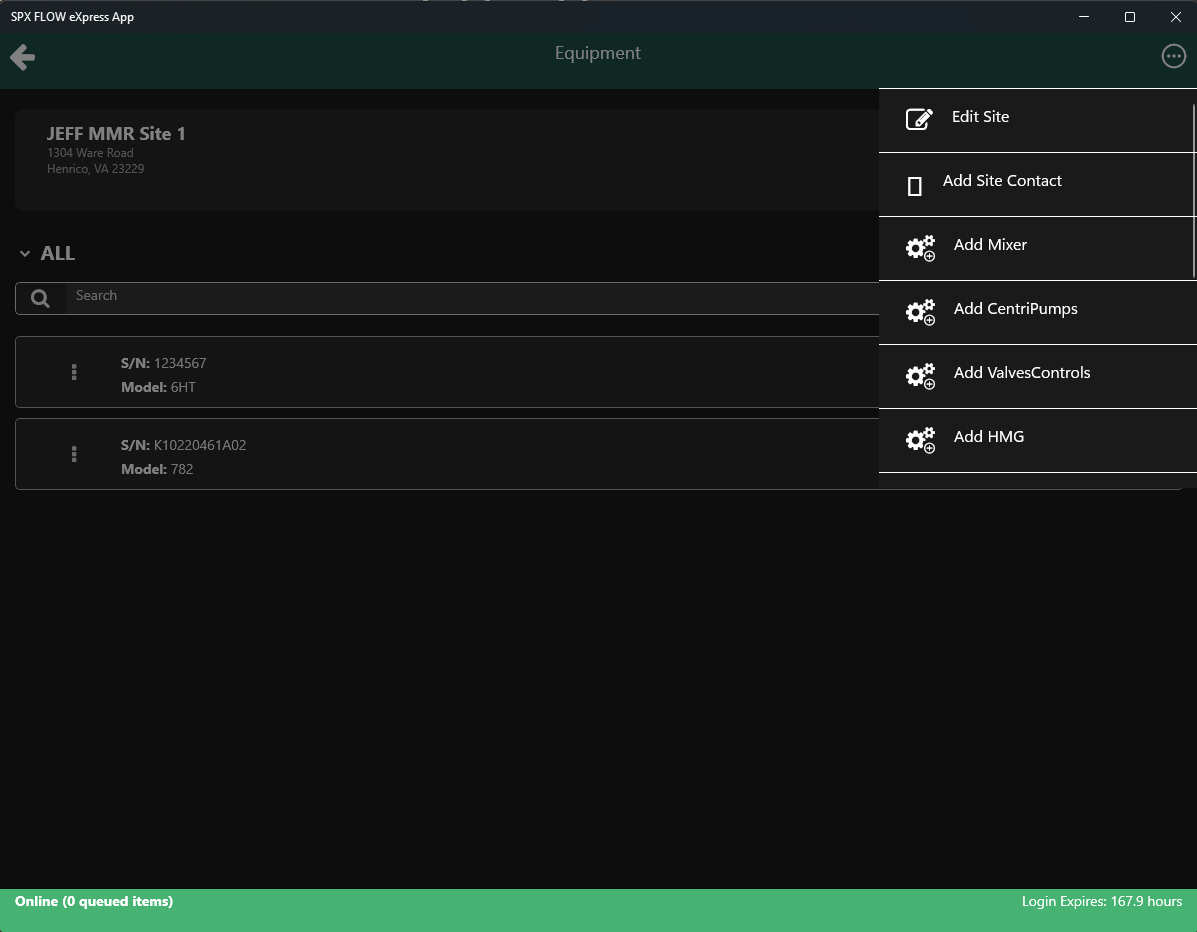 SPX FLOW eXpress screenshot