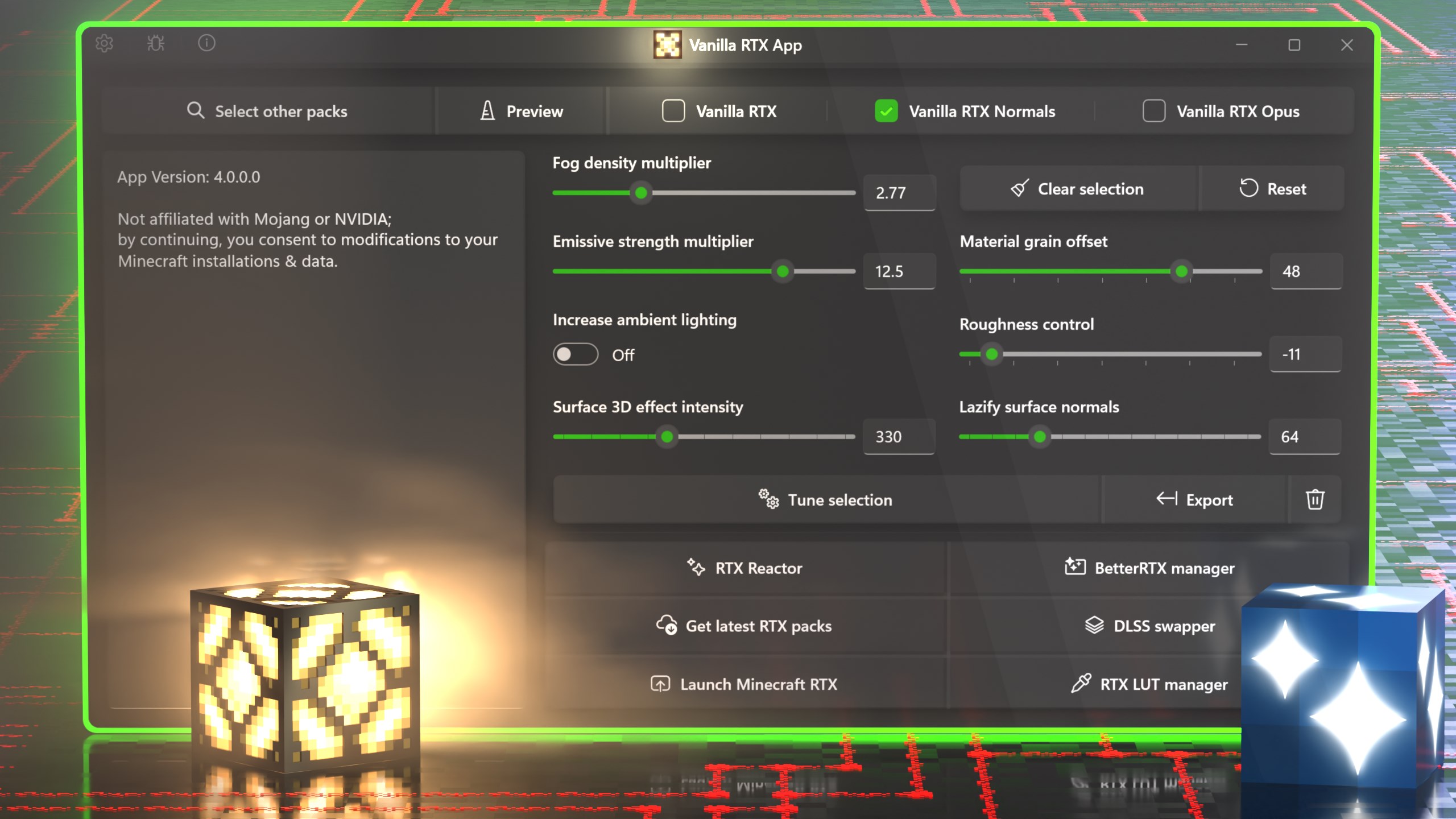 Vanilla RTX App screenshot
