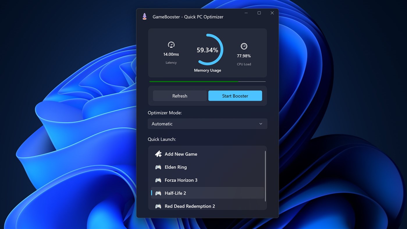#1. Quick PC Gaming Optimizer (Windows) Által: EvlarSoft LLC