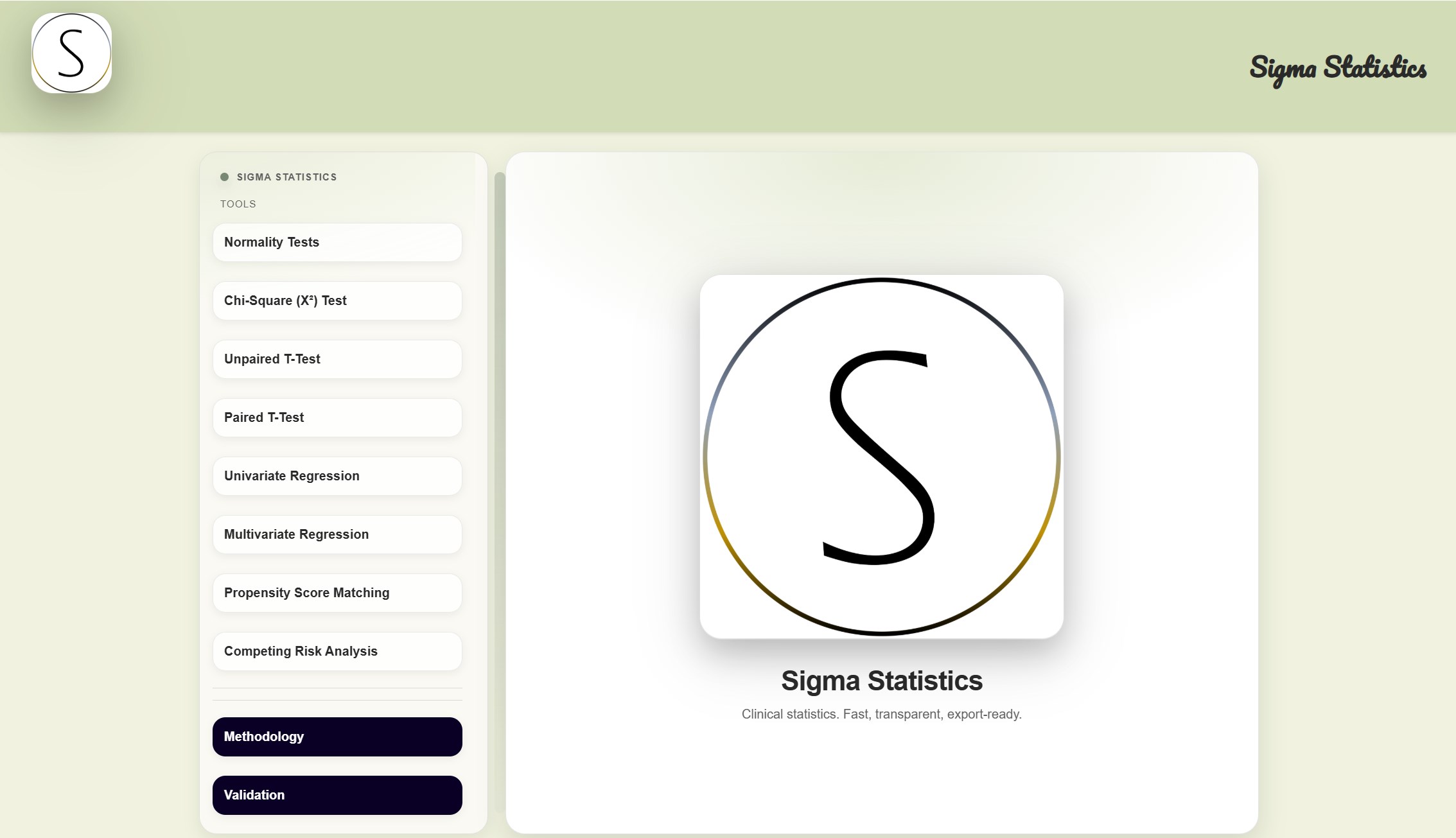 Sigma Statistics screenshot