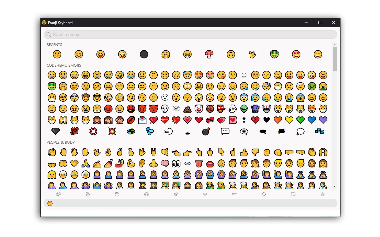 Emoji Keyboard — typing to emoji