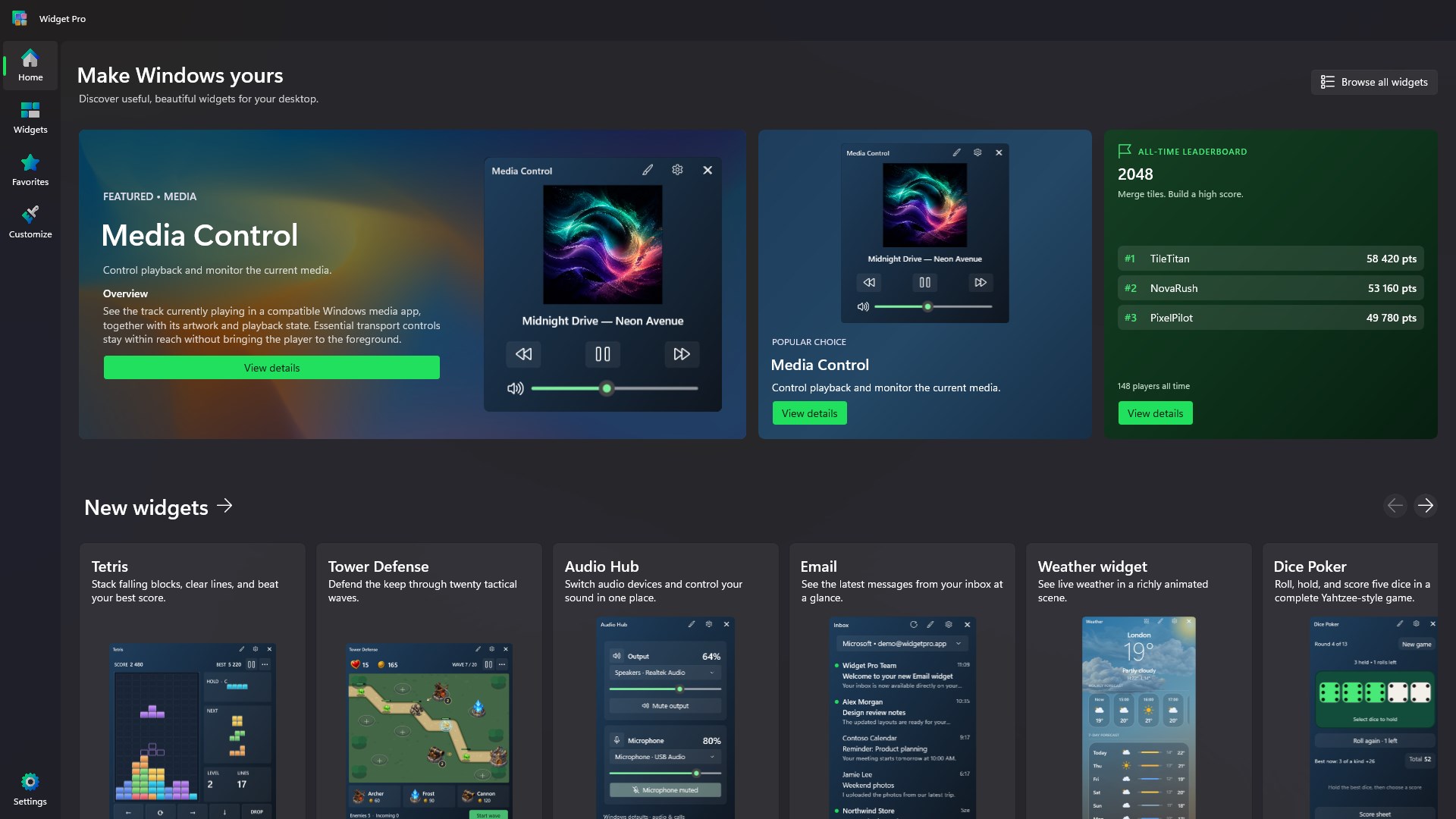 Widget Pro screenshot