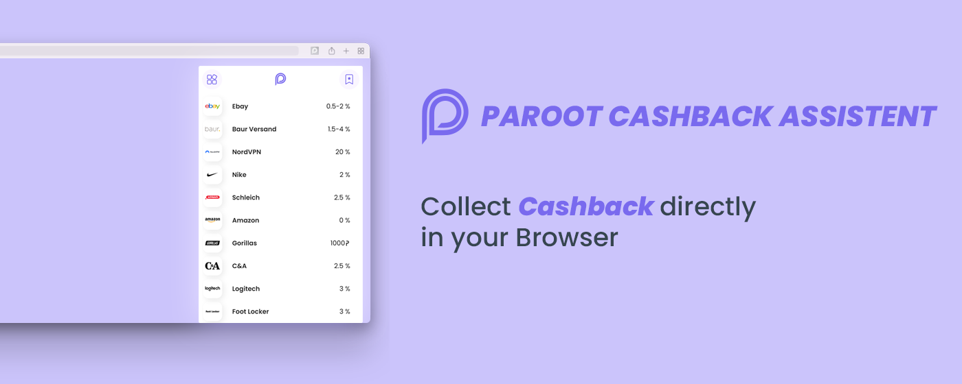 Paroot Cashback Assistent marquee promo image