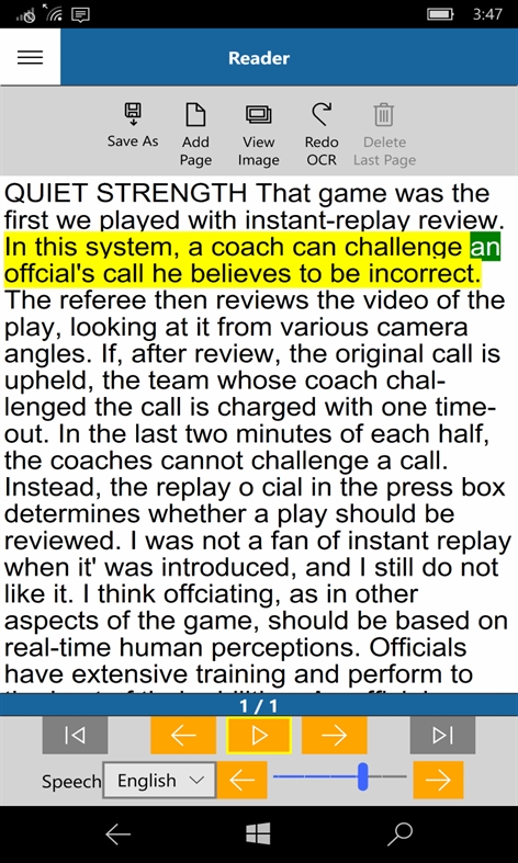 KNFB Reader Screenshot