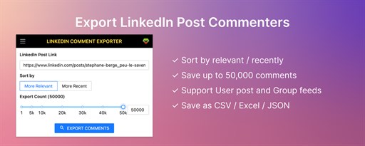 Comment Export for LinkedIn™️ marquee promo image