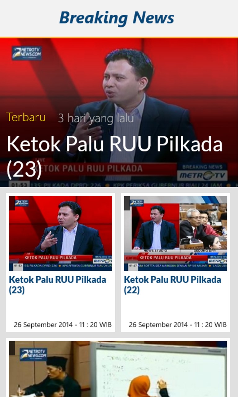 metro tv live on Metro Tv News For Windows 10 Mobile