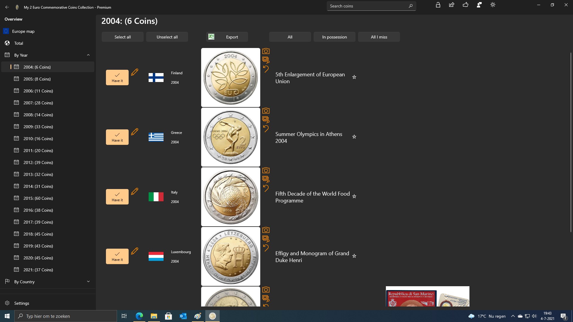 Ma collection de pièces commémoratives de 2 euros – Microsoft Apps