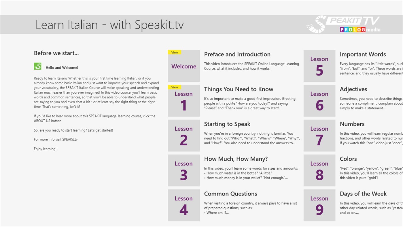 #2. Italian - On Video! (51005vim) (Windows) 来自: PROLOG Ltd