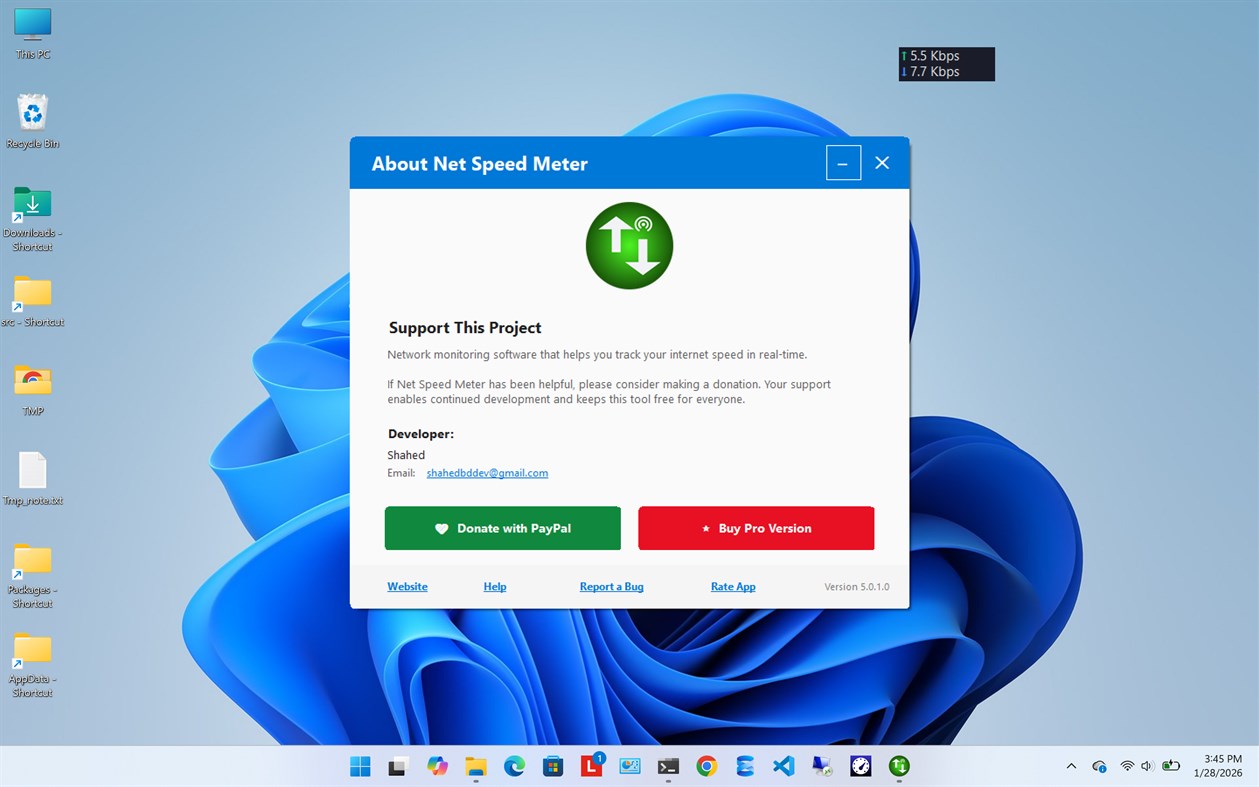 #9. Net Speed Meter (Windows) 作者: Zero Byte Software Solutions, zerobytebd.com