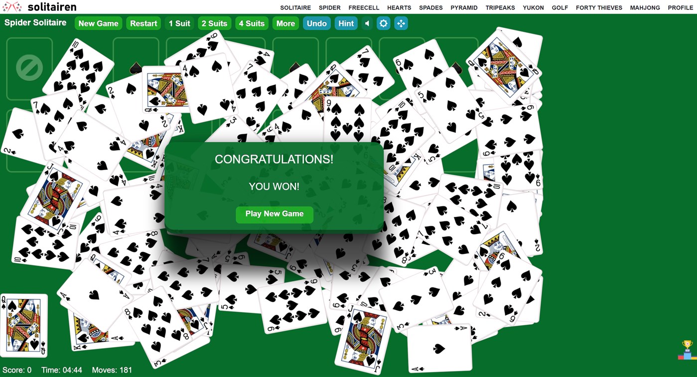 #3. Spider Solitaire Solitairen Game (Windows) Podle: Solitairen