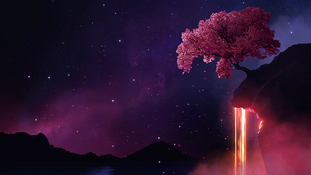 AAA Dynamic Scenes - Sakura Night Sky Dynamic Scene screenshot 1