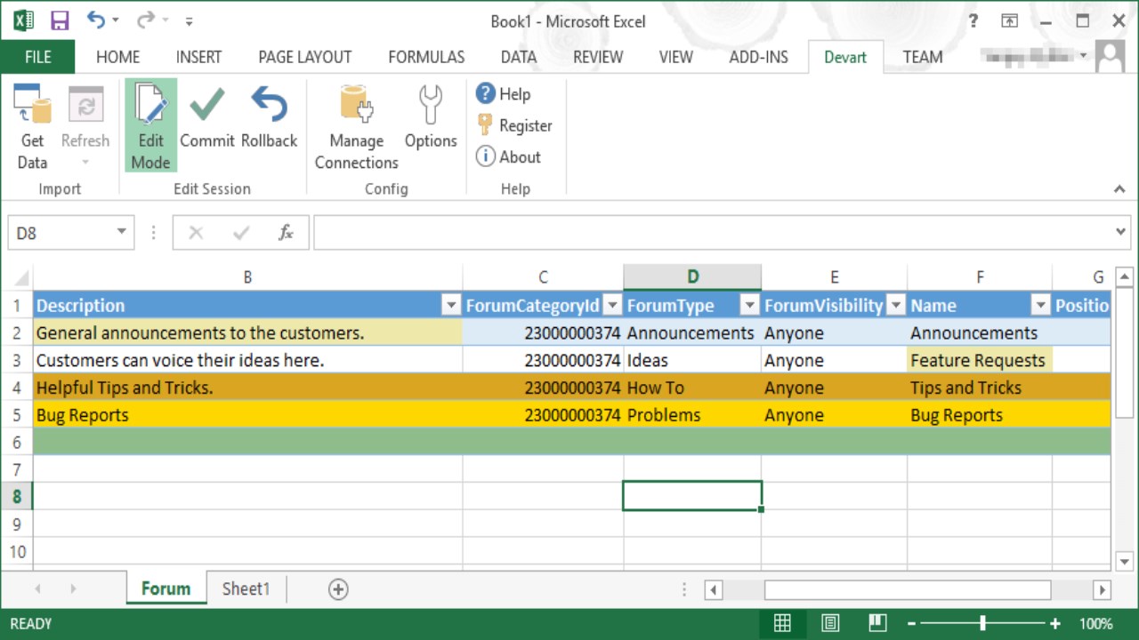 Snapshot 3 of Devart Connector for Freshdesk from Excel