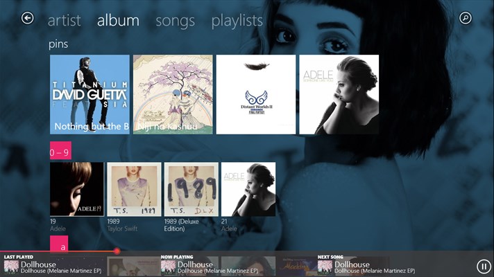 Screenshot: All albums screen