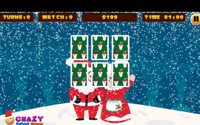 Christmas Memory Cards Game