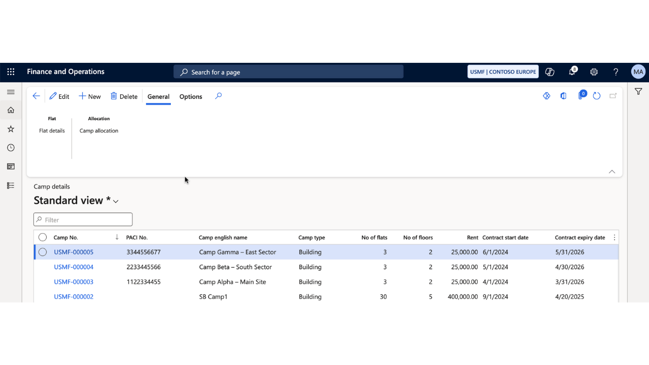 Snapshot 1 of Camp Management - Camp Management solution for Dynamics 365 Finance and Operations