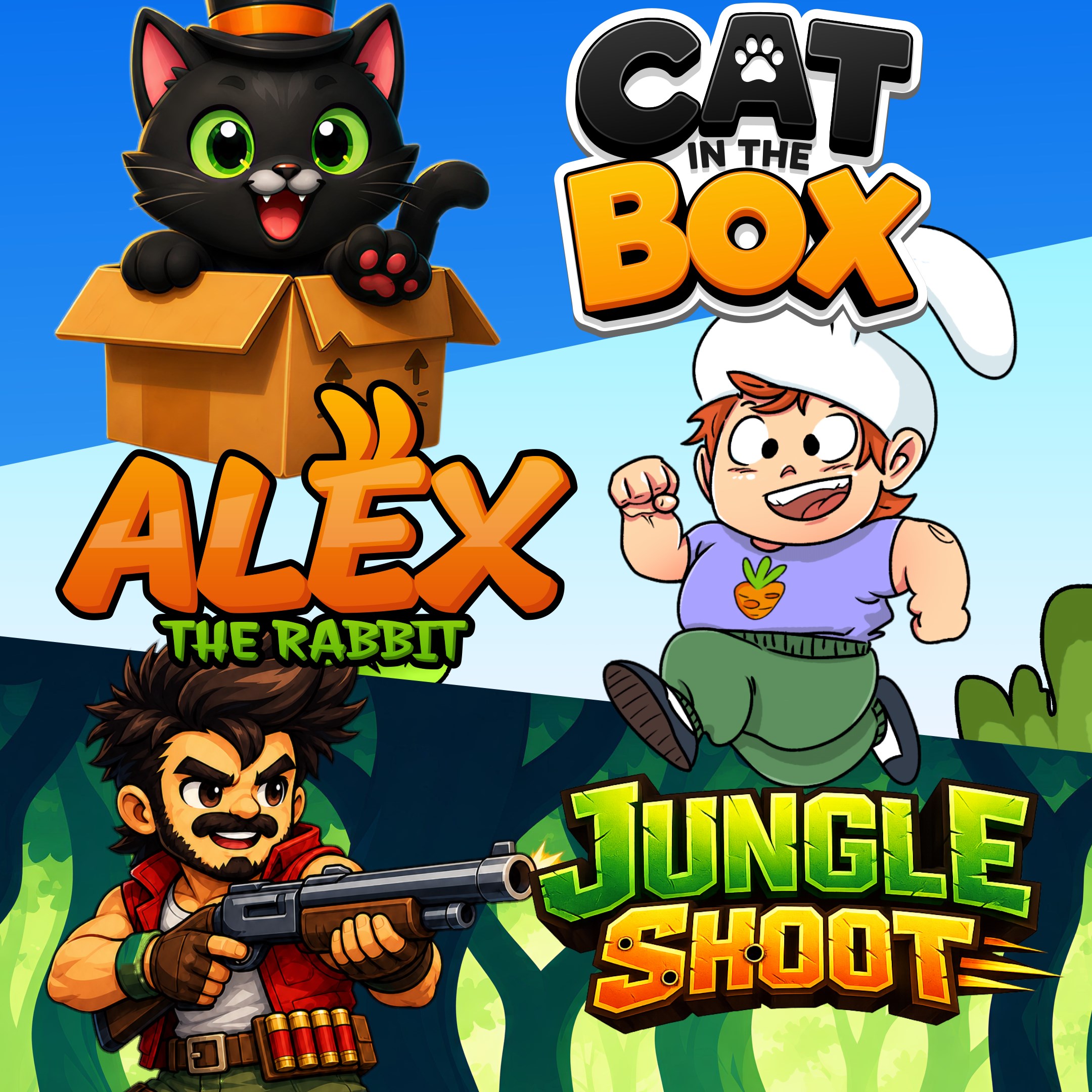 Cat in the Box + Alex the Rabbit + Jungle Shoot (Bundle)