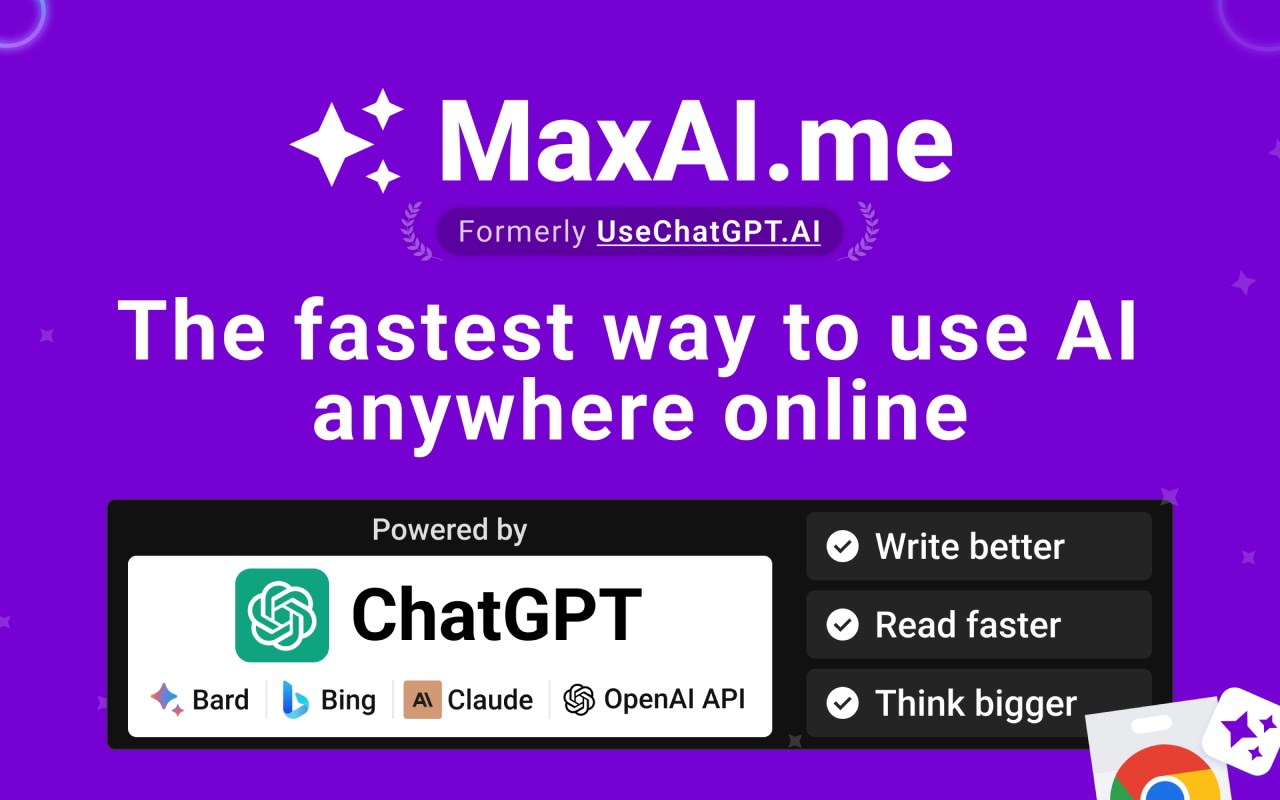 MaxAI.me: Use ChatGPT AI Anywhere Online