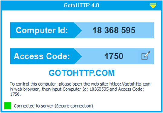 GotoHTTP:Remote Control from browser screenshot 1