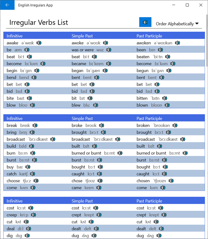 #3. English Irregular Verbs and Plurals (Windows) Με: Simple Programs