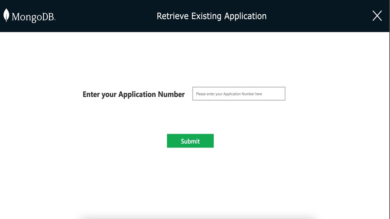 Snapshot 6 of MongoDB based Customer Onboarding Application