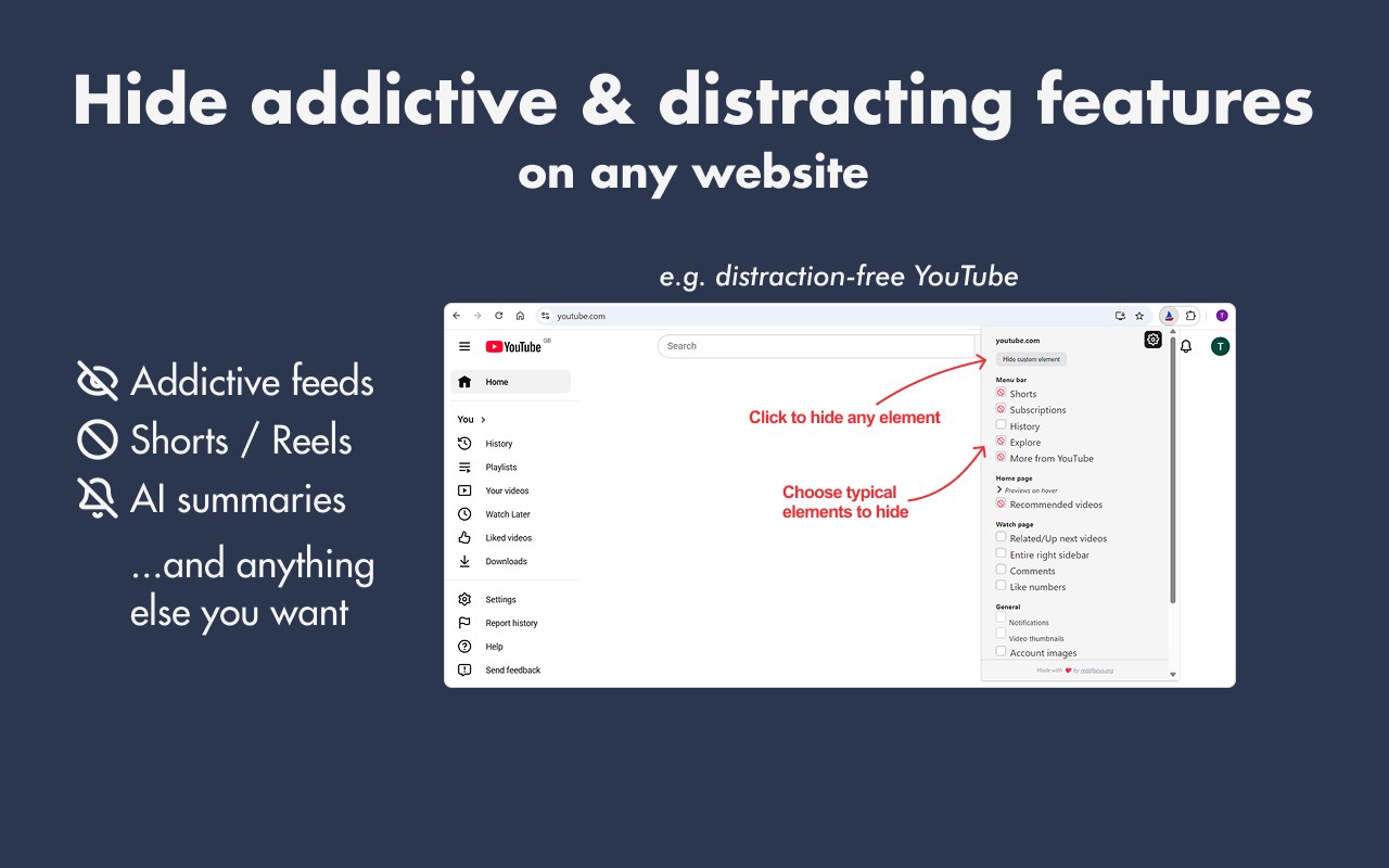 ReDD Focus: Hide Distractions