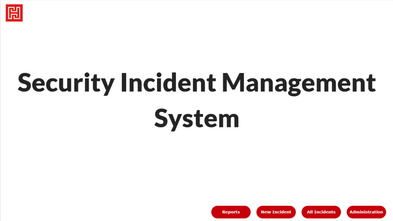 Snapshot 1 of Security Incident Management System