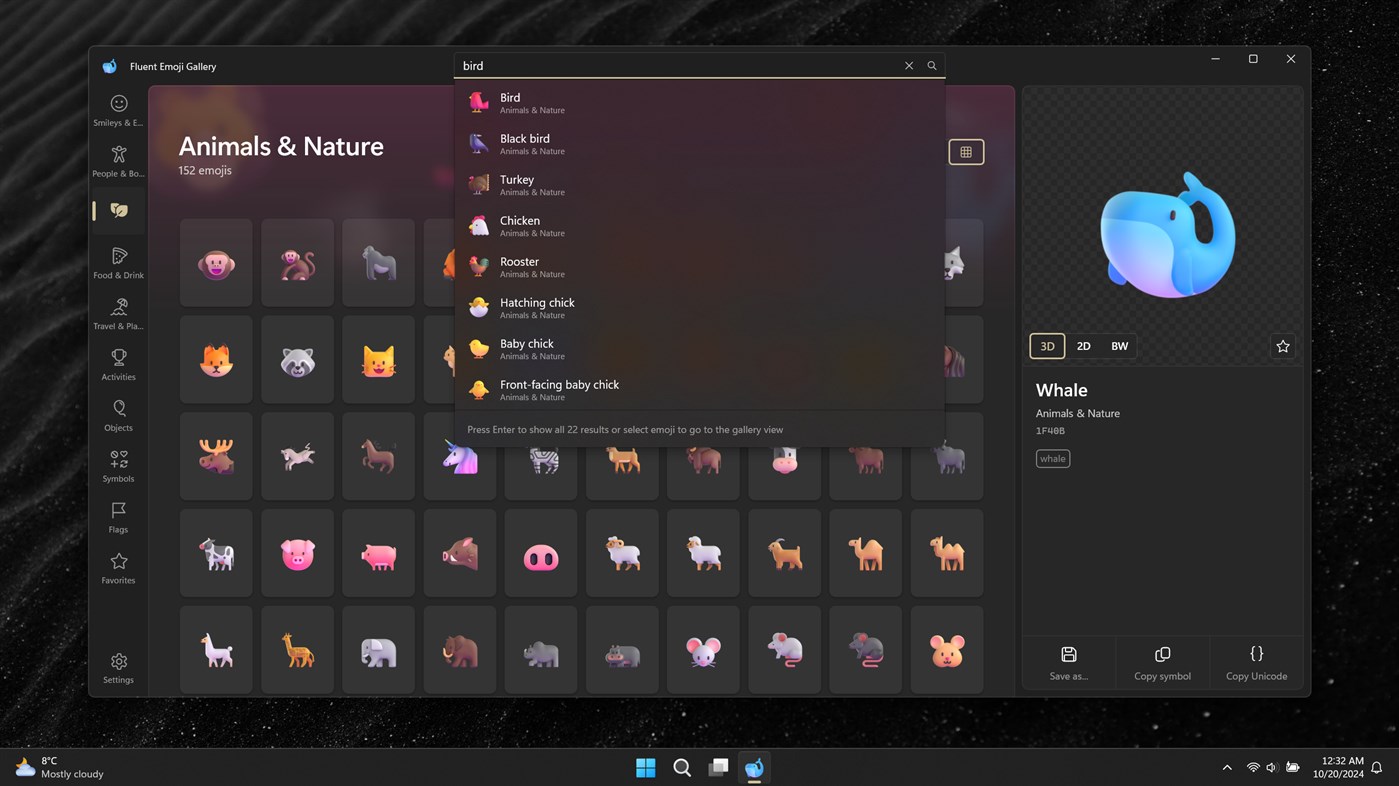 #5. Fluent Emoji Gallery (Windows) 由: Michał Łeptuch