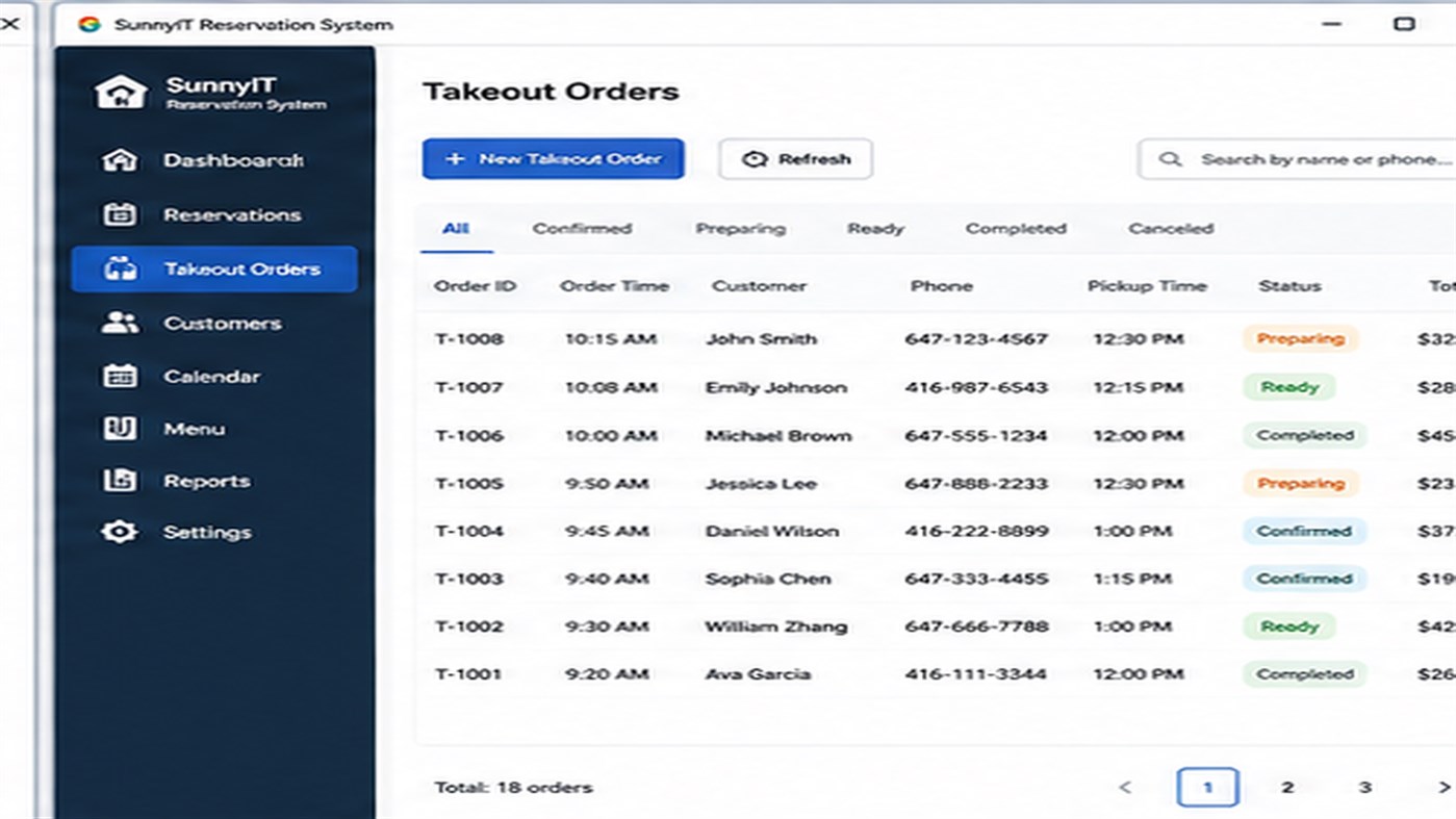 #7. Restaurant Booking (Windows) By: Sunny IT APPS