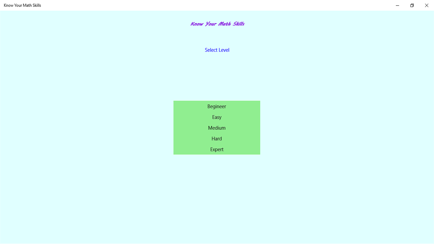 #1. Know Your Math Skills (Windows) Podle: vatsalsura