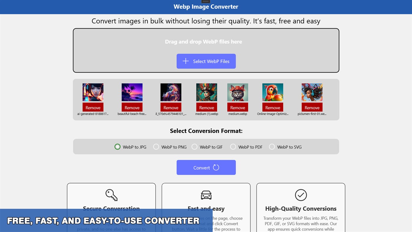 #2. Webp Convert ​to JPG​ PNG PDF (Windows) 作者: cowcona
