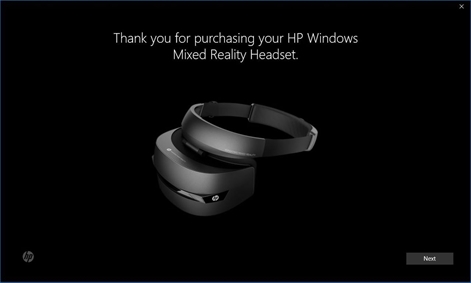 HP Mixed Reality Headset Setup Screenshot